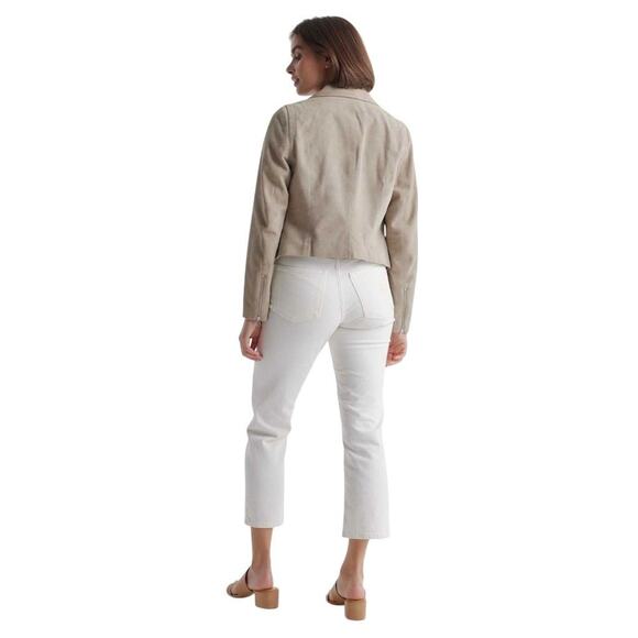 Quince Women's Size XS Biker Jacket Sand Tan 100% Suede Zip Casual NWT - Picture 2 of 13